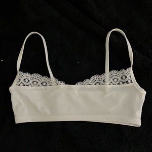White Lace Trim Bralette